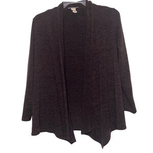 Women's Christine Gerard Draped Front Cardigan in Rich Brown Size 1X